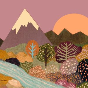 "Otoño Lacustre"". Acrílico. Reproducción tamaño a3. $15.000
