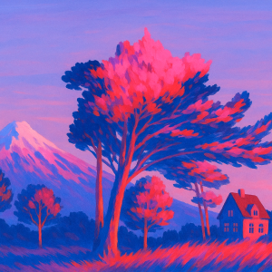"Rukapillán y añoranza". Pintura digital. Tamaño a3. $15.000