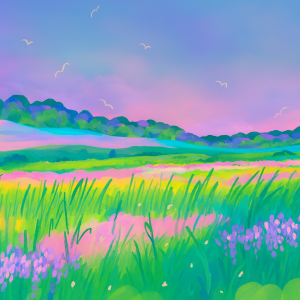 "Sueños de primavera". Pintura digital. Tamaño a3. $15.000
