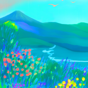 "Sueño Cian". Pintura digital. Tamaño a3. $15.000