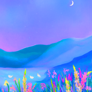 "Luna creciente". Pintura digital. Tamaño a3. $15.000