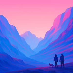 "Andes al amanecer". Pintura digital. Tamaño a3. $15.000